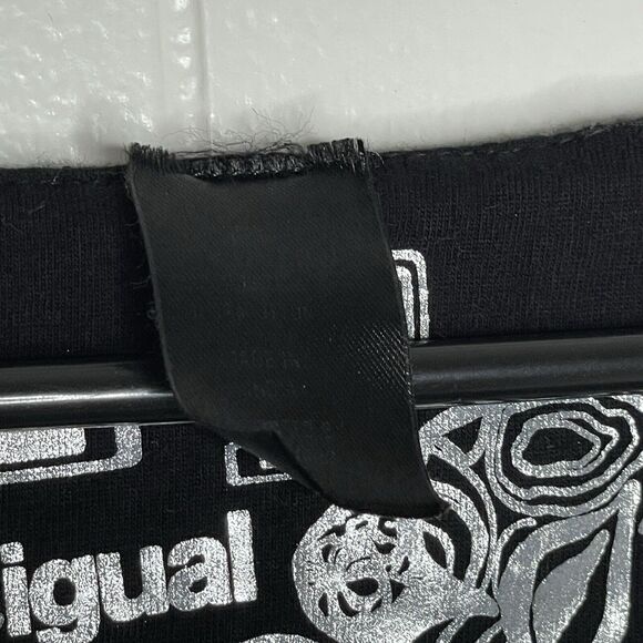 Desigual Bodycon Mini Dress S Long Sleeve Graphic Y2K Artsy Boho Streetwear - Picture 5 of 10